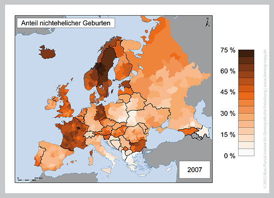 Daten: Decroly & Vanlaer (1991), Europarat (2006), eigene Berechnungen; Kartendaten: MPIDR & CGG, teilweise basierend auf Grenzverläufen © EuroGeographics