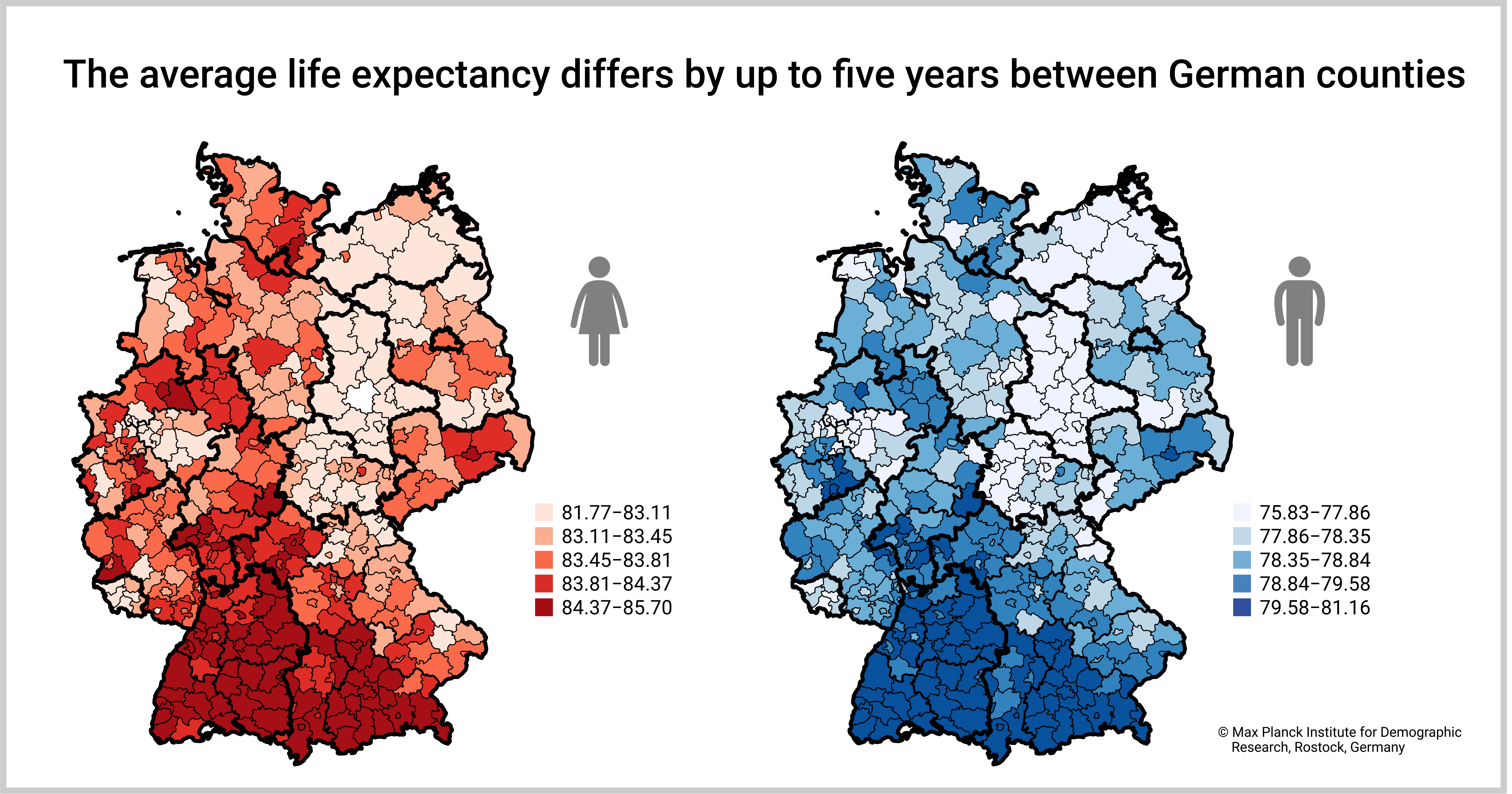 German Counties: People in the South Live Longer than those in the North.